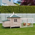 thumbnail image 2 of PawHut Chicken Coop Rabbit Hutch with Nesting Box Run Natural 77", 2 of 9