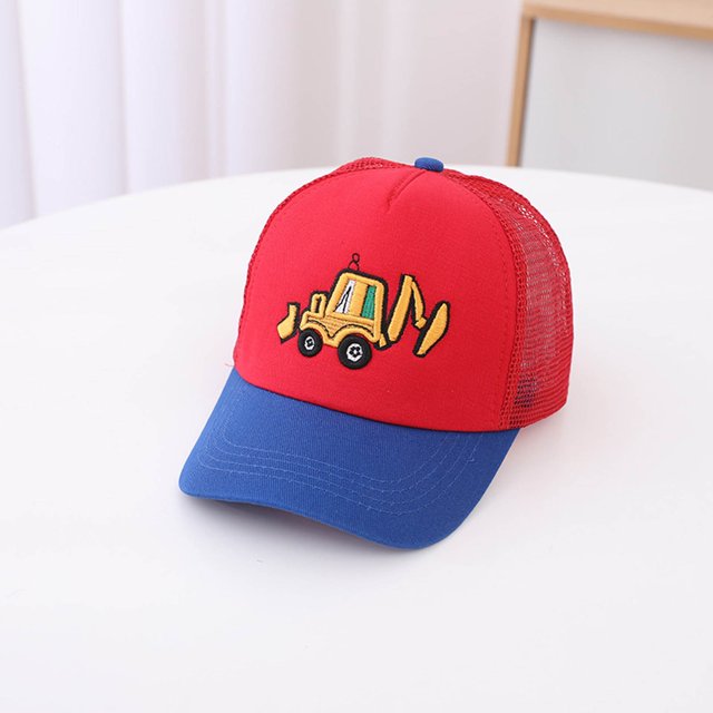 Kids Hats & Caps - Stylish Kids Baseball Cap Featuring Excavator Design for Outdoor Summer and Activities