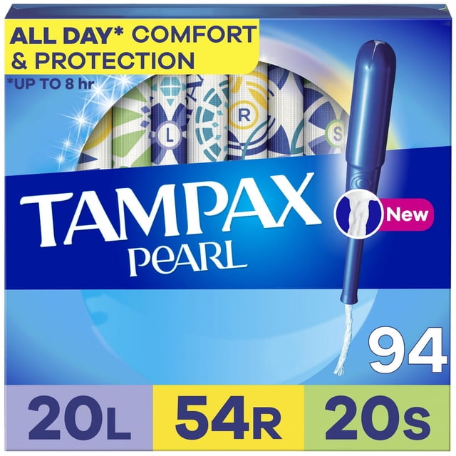 Tampax Pearl Tampons Multipack, with LeakGuard Braid, Light/Regular/Super Absorbency, Unscented
