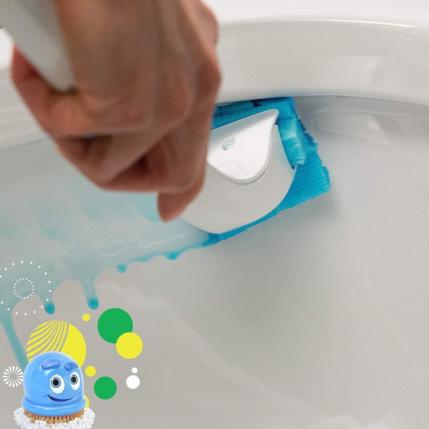Scrubbing Bubbles Brosse Fraîcheur Toilette Nécessaire de départ, Comprend 1 manche, 2 recharges de tampons pour gros travaux et un crochet de rangement