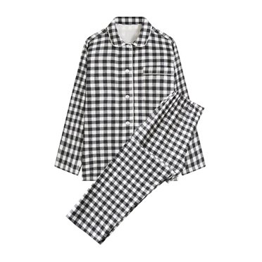 Mefallenssiah Pyjama de Nuit Décontracté pour Femme, Haut à Manches Longues et Pantalon, Col Rabattu, Tenue d'Intérieur