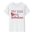 thumbnail image 4 of Tittly T-Shirts pour Femmes T-Shirts Graphiques Saint-Valentin Mon Chien Est Mon Valentin Imprimé Chandail Décontracté Imprimé Col Rond T-Shirt Chandail pour Femme T-Shirt T-Shirts Chemises Hauts pour Femmes Blanc TTG, 4 of 8