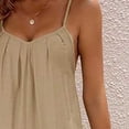 thumbnail image 5 of Maqroz Wide Leg Jumpsuits for Women Dressy Plus Size Adjustable Spaghetti Strap Pleated V Neck Button Down Rompers Jumpsuits Spring Summer Casual Loose Bib Overalls Palazzo Pants with Pockets Khaki S, 5 of 5