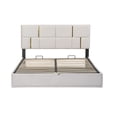 thumbnail image 4 of Velmero Queen Size Upholstered Storage Bed with Hydraulic Lift & Easy Assembly - No Box Spring Required,Beige, 4 of 20