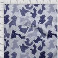 thumbnail image 4 of oneOone Rayon Teal Blue Fabric Abstracts Craft Projects Decor Fabric Printed By The Yard 56 Inch Wide, 4 of 4