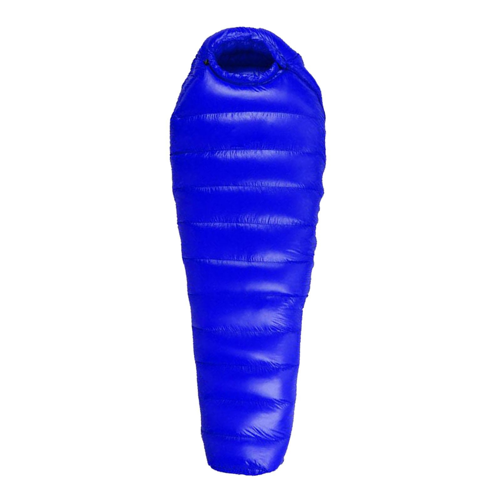 Sac de Couchage Bas 210x80x50cm, Adulte 1 Personne 0 Degrés Compact Portable Camping Randonnée Sac de Couchage Isolé avec Sac de Rangement - Bleu 400g