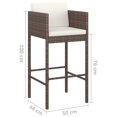 thumbnail image 4 of vidaXL Tabourets de Bar 4 Pcs avec Coussins Brun Rotin Poly, 4 of 4