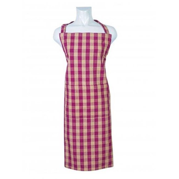 Mr. MJs Trading AG-37251 Kitchen Apron, Burgundy Check