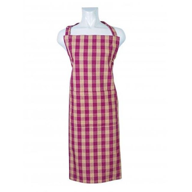Mr. MJs Trading AG-37251 Kitchen Apron, Burgundy Check