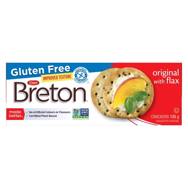 Craquelins Breton Sans gluten Original avec graines de lin, 135g