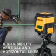 thumbnail image 2 of PREXISO Laser Level with Tripod, 65Ft Self Leveling Cross Line Laser Level, Green Line leveler Tool for Hanging Pictures, Home Renovation with LED Indicat, 2 of 7