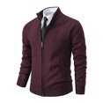 thumbnail image 4 of KIHOUT Winter Warm Coats Gentleman Long Sleeve Capless Solid Color Zipper Fashion Fallow Commuting Coat,Size L-3XL, 4 of 4