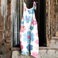thumbnail image 2 of Pisexur Femmes Summer Casual Combinaisons Dressy Hawaii Imprimé Manches Spaghetti Sangle Réglable Shorts Amples Combinaison avec Poches, 2 of 5