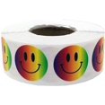 thumbnail image 1 of Rainbow Happy Face Dot Stickers | 0.75" Inch Round | 500 Pack, 1 of 1