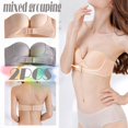 thumbnail image 2 of HBFAGFB Womens Bras Light Non Slip Adjustment Strapless Underwear Front Button Built-In Bra Gray,Beige Size 90E, 2 of 9