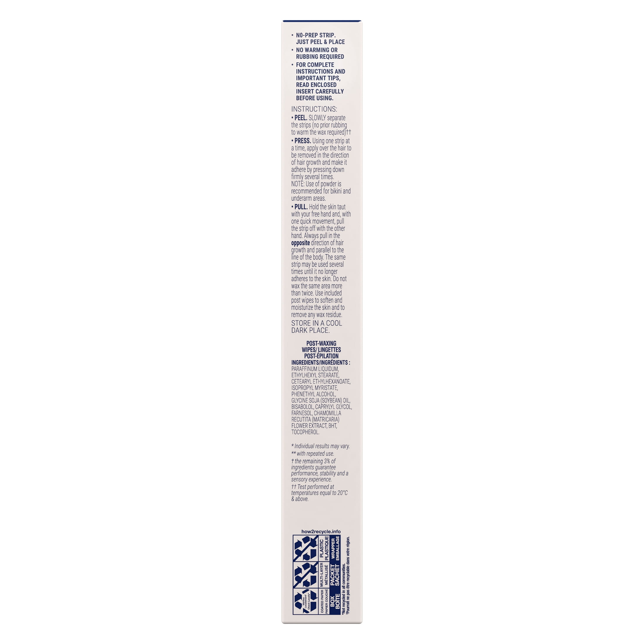Nair Lot de 40 bandes de cire pour jambes et corps au lait et au miel + 4 lingettes de finition