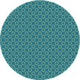 thumbnail image 1 of Ahgly Tapis Rond Lavable en Machine Intérieur Transitionnel Vert Cyan Foncé, 6 Pieds Rond, 1 of 7