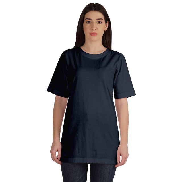 Inkmeso T-Shirt Basique en Coton à Col Rond pour Femmes Coupe Ample Décontracté Long Haut d'Entraînement
