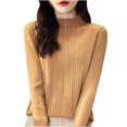 thumbnail image 3 of Sentmoon Chunky Cardigan Plus Size Crew Neck Long Sleeve Ladies Sweaters for Fall Solid Color Lightweight and Warm Loose Knitted Women's Fall Jackets Winter for Coffee Date Sweater Khaki XL, 3 of 4