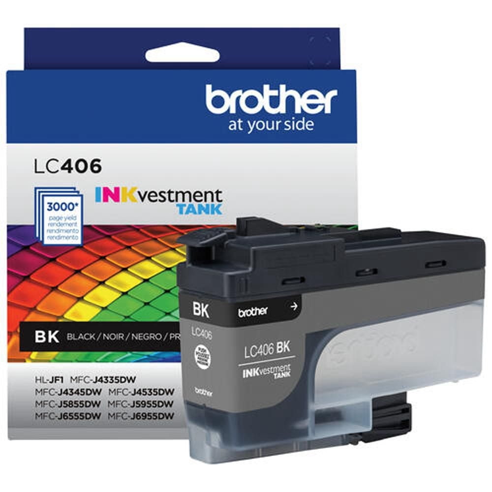 Brother LC406BKS Cartouche d’encre authentique noire à rendement standard INKvestment Tank