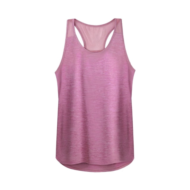 WTXUE Tank Tops Sleeveless, Scoop Neck Mesh Tank Top Women Racerback Tops Tank Workout Running Shirts Racerback Yoga Patchwork, Activewear for Women Pink/Patchwork S