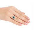 thumbnail image 2 of 1.00 Carat (ctw) Lab-Created Emerald Ring with Diamonds in Sterling Silver, 2 of 4