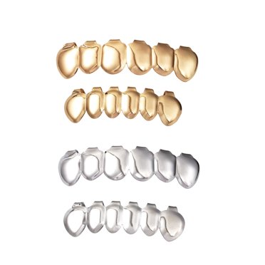 Grilles de Dents pour Femmes et Hommes Ensemble de Grilles de Dents Métal Hip-Hop Appareils Dentaires Clip de Fête
