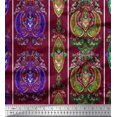 thumbnail image 1 of Soimoi Polyester Crepe Fabric Stripe & Paisley Ethnic Fabric Prints by Yard 52 Inch Wide, 1 of 3