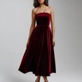 thumbnail image 1 of Meichang Robe Sans Bretelles en Velours pour Femme Invitée de Mariage Robe Maxi Ligne A Robe Tube de Cocktail Robe Formelle de Bal Soirée Longue, 1 of 6