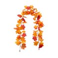 thumbnail image 2 of Chmadoxn Halloween Decorations, Thanksgiving Halloween Artificial Maple Leaf Fall Scenic Decoration Holiday Simulation Maple Leaf Wall Hanging Rattan Plastic Simulation Maple Leaf Rattan, 2 of 6