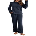 thumbnail image 2 of Peluche de Femmes de Couleur Unie à Manches Longues et Pantalons Pyjamas Ensembles Hiver Chaud Femmes Cadeau, 2 of 7