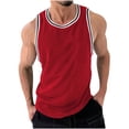 thumbnail image 1 of Timegard Mens Shirts Ribbed Crewneck Sleeveless Comfy Tee Color Block Summer Casual Fitting Tank Top, 1 of 6