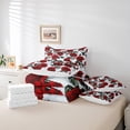 thumbnail image 4 of Red Rose 7 Piece Comforter Set Full Bed In A Bag,Romantic Floral Bedding Sets Garden Flower Sheet Set With Comforter,Botanical Leaf Bed Set, 4 of 5