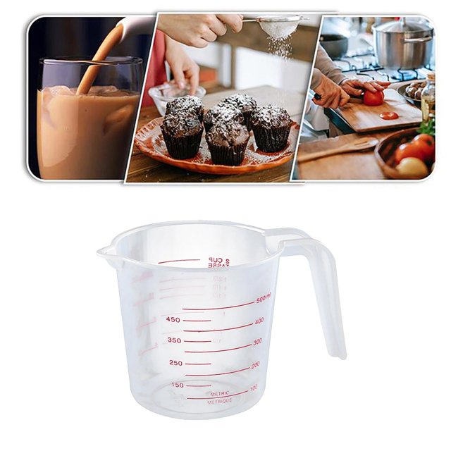 500ML Clear Graduated Water Cup, Graduated Measuring Cup, Oil Measuring Cup, Baking Metering Tool, Measuring Tools, Liquid Measure Cup, Measuring Cup With Scale, Plastic Measuring Cup