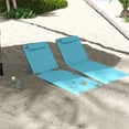 thumbnail image 2 of Outsunny 2 Pcs Chaise Longue de Plage Pliante avec Oreiller, Bleu, 2 of 10