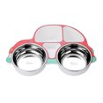 thumbnail image 2 of Baohd Ensemble de Vaisselle pour Enfants en Acier Inoxydable Cuillère Fourchette Dessin Animé Forme de Voiture Conception à Compartiments Bol pour Bébé pour Cuisine Voiture Rouge/bol/amovible, 2 of 6