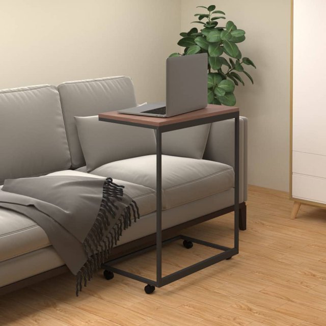 vidaXL Table d'Appoint avec Roulettes Noir 55x35x70 cm Bois Manufacturé