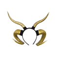 thumbnail image 3 of Devil Sheep Headband Punk for Costume Party Stage Performance Halloween Gold, 3 of 9