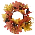 thumbnail image 1 of Fall Candle Ring for Autumn Home – Maple Leaves Wreath Candle Holder for Thanksgiving Day Centerpiece and Table, 1 of 9