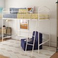thumbnail image 1 of Novogratz Bushwick Metal Twin Loft Bed, Off White, 1 of 8