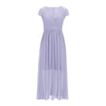 thumbnail image 4 of UPPADA Liquidation d'Économies d'Été 2024! Robes Grande Taille pour Femmes aux Formes Robe d'Invitée de Mariage Manches Courtes Col en V Robes de Cocktail à Étages Fluide Robe Ceinturée Robes pour Femmes 2024 Décontracté Été, 4 of 6