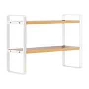 Wdhugt Yellow Double Tier Desktop Storage Shelf Student Desk Organizer Office Computer Desk Yellow Double Tier Desktop Shelf With Wood Material For Tiered Cabinet Yellow