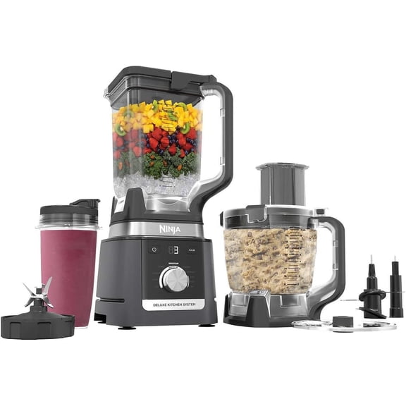 Remis à Neuf (Excellent) - Ninja Deluxe Kitchen System, CCO905KS, Mélangeur 1600 W, Auto-IQ, Pichet de 2,6 L (88 Oz)