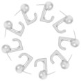 thumbnail image 1 of LOVEVER 20 Pcs Metal Thumb Tacks Hooks  Push Pins Poster Silver, 1 of 8