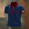 thumbnail image 2 of Adult Mens Polo Shirts Short Sleeve Button Tees Shirts Basic Blue Men's Clothing, 2 of 3