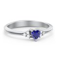 thumbnail image 1 of Birthstone Heart Ring with Shoulder Accents - Blue Sapphire (September), 1 of 4