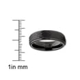 thumbnail image 3 of Mens Tungsten Black Wedding Band Ring Hammered Center Comfort-Fit 6MM, 3 of 3