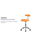 thumbnail image 2 of Vibrant Orange and Chrome Swivel Task Chair with Tractor Seat, 2 of 9