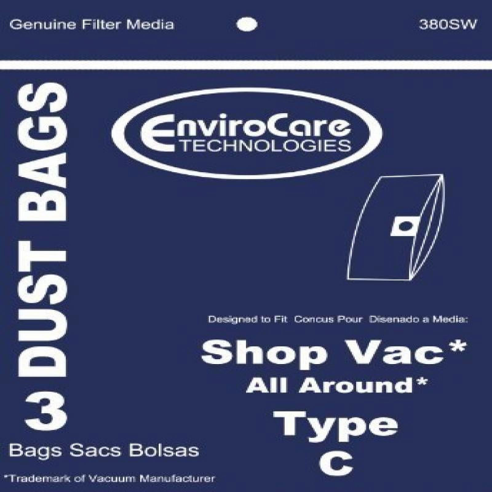 Shop Vac Sacs sous Vide Type C Tout Autour, Lot de 3, Sacs de 3 Gallons