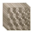 thumbnail image 1 of Fasade Cyclone Vinyl 2ft x 2ft Glue Up Ceiling Panel Brushed Nickel 5 Pack, 1 of 5
